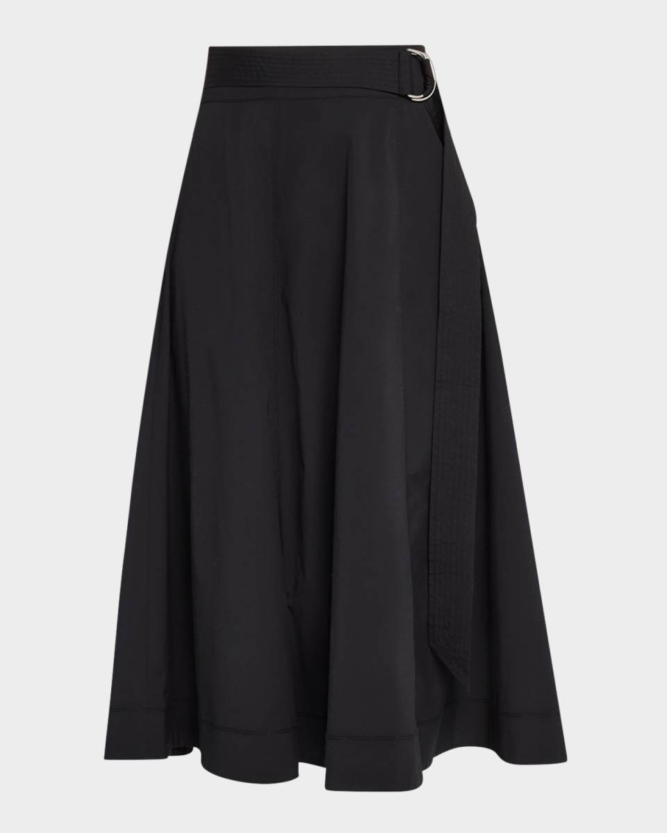 Facia Belted A-Line Midi Skirt
